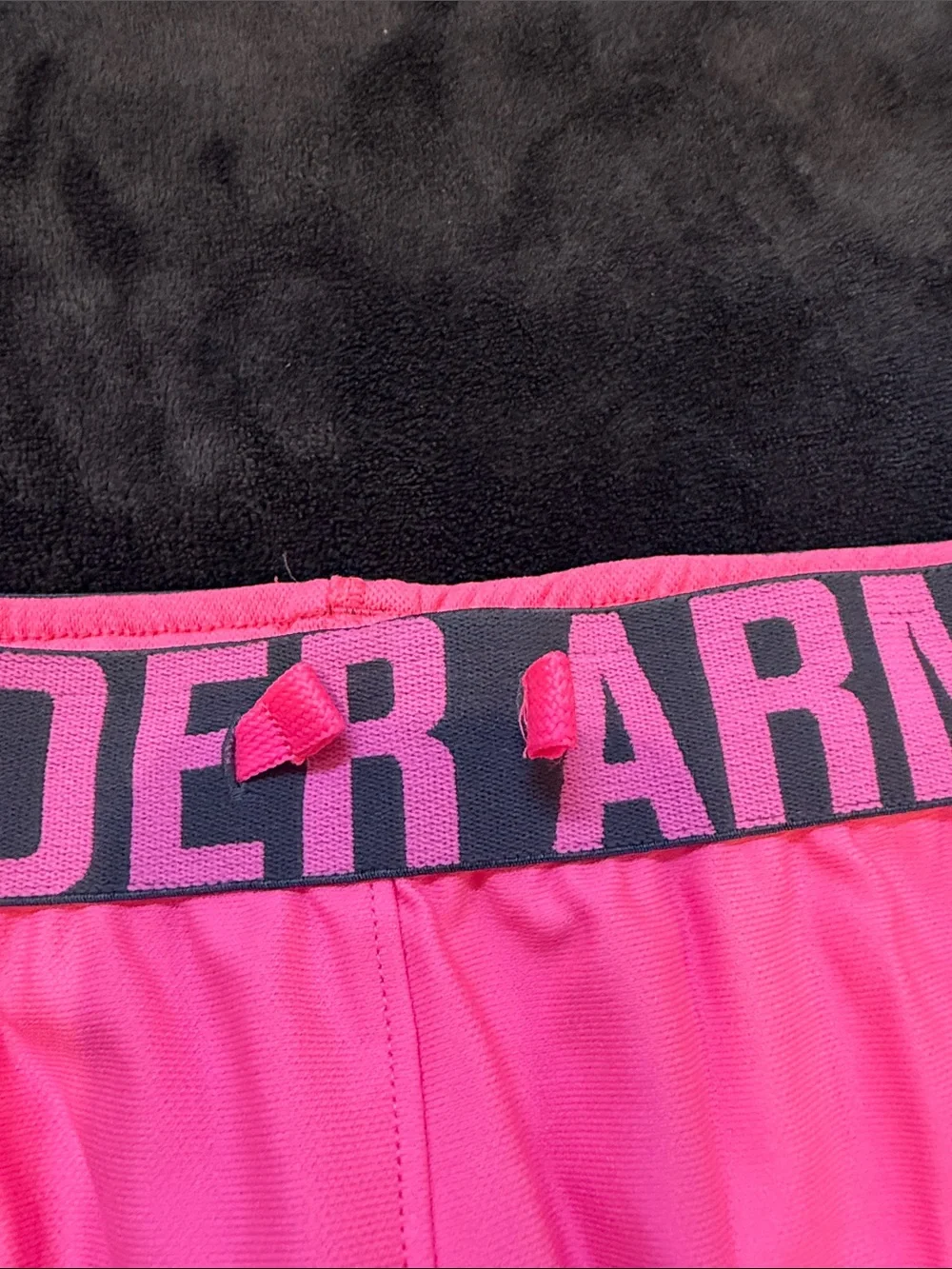 Under Armour Hot Pink Athletic Shorts with Gray Trim